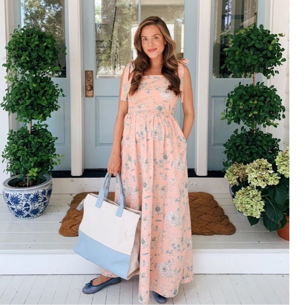 Gal Meets Glam Peach Floral Maxi Dress